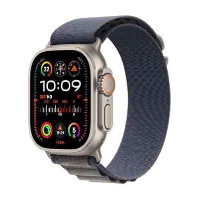 Apple Watch Ultra 2 GPS + Cellular, bo&icirc;tier en titane de 49 mm avec boucle Alpine bleue Moyen 