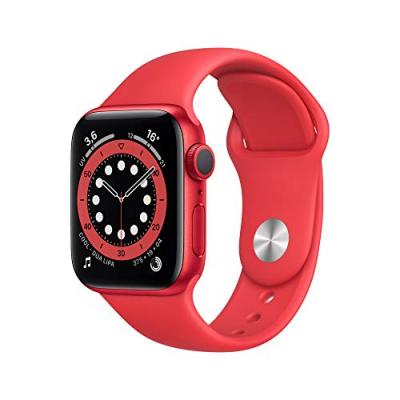 Apple Watch Series 6  - boitier alu rouge - bracelet sport rouge - 40mm