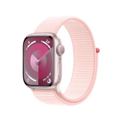 Apple Watch Series 9 GPS 41 mm Bo&icirc;tier en aluminium Rose avec boucle Sport Rose clair 