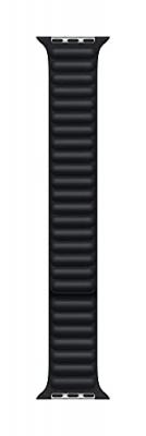 APPLE  Watch Bracelet &agrave; maillons cuir pavot Minuit (45&nbsp;mm) - S/M