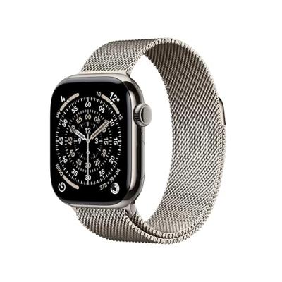 Watch Series 11 GPS + Cellular 42mm Boitier en Titane Naturel avec Natural Milanese Loop