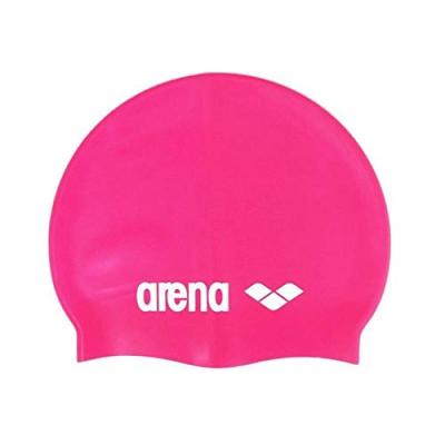 ARENA Bonnet de natation  Classic Silicone rose blanc