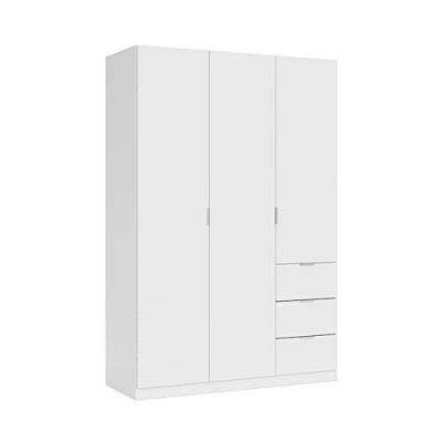 Armoire 3 Portes et 3 tiroirs blanc 135x200 cm