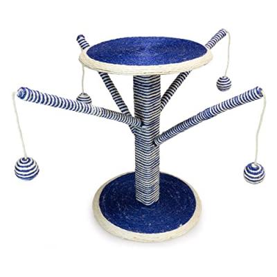 ARQUIVET  Griffoir Pour Chat Bleu Et Blanc 29X29X44 Cm