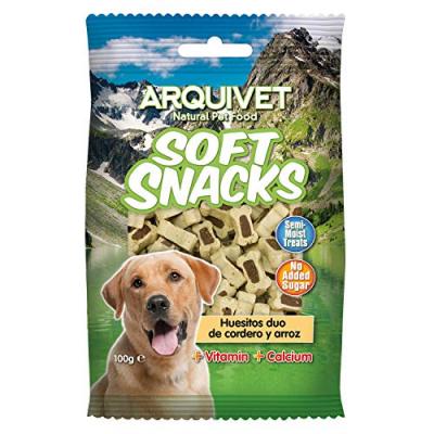 ARQUIVET Friandises Soft Petits Os Duo A L'agneau Et Au Riz 100 G Aucune