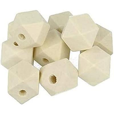 ARTEMIO 10 perles en bois polygonales 15 mm 