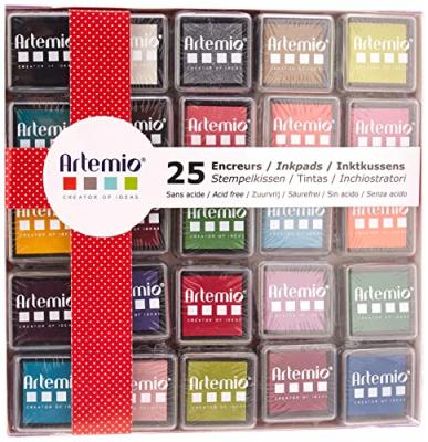 ARTEMIO Set de 25 encreurs &agrave; tampons - 