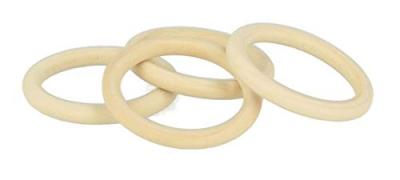 ARTEMIO  21005036 Set de 4 Anneaux Ronds &agrave; D&eacute;corer, Bois, Beige, 48 x 5.5 mm