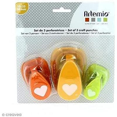 ARTEMIO Lot de perforatrices - Coeur - 3 pcs -  - couleur variant