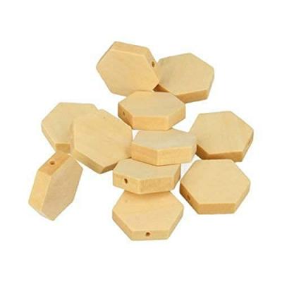 ARTEMIO 15 perles en bois hexagonales 20 x 5 mm 