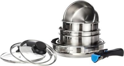 ARTHUR MARTIN Batterie de cuisine  5540 10 pi&egrave;ces en acier inoxydable