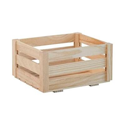 ASTIGARRAGA Caisse de rangement &agrave; lattes pin massif - 25 x 19 x 13 cm - bois brut