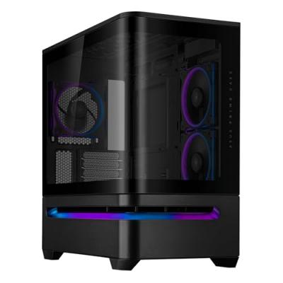 ASUS Boitier PC PRIME AP202 mini tour noir ARGB avec panneau lat&eacute;ral et avant verre tremp&eacute; 