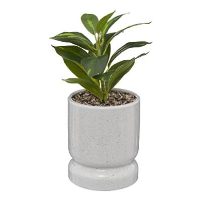 ATMOSPHERA Plante verte artificielle pot en c&eacute;ramique H 30 cm