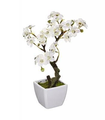 ATMOSPHERA Cr&eacute;ateur d'int&eacute;rieur - Plante Artificielle en Pot Cerisier 26cm Blanc