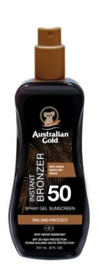 AUSTRALIAN GOLD  Bronzer Spray Gel Spf50 237ml Marron Homme