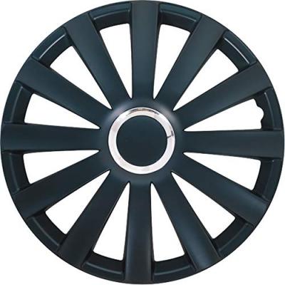 AUTOSTYLE AUTO-STYLE Jeu d'enjoliveurs Spyder 17-inch noir + anneau chrom&eacute;