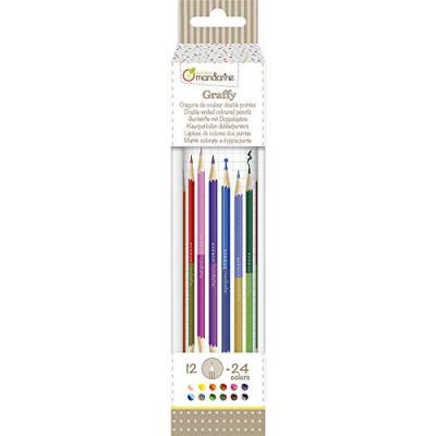 AVENUE MANDARINE  - Tube de 12 crayons de couleur double pointes