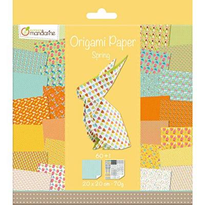 AVENUE MANDARINE  - Pochette 60 Feuilles Origami 20x20 cm - Spring