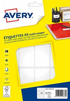 AVERY  - Etui de 192 &eacute;tiquettes autocollantes, Format 56 x 34 mm