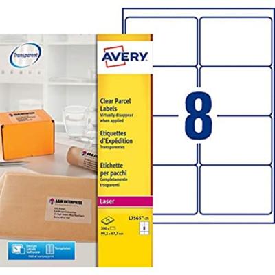 AVERY Etiquettes D'exp&eacute;dition Laser Transparent 991 X 677 Mm