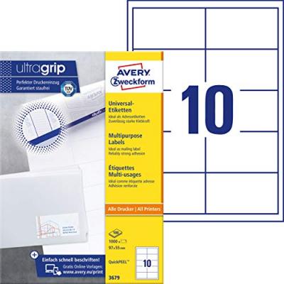 AVERY DENNISON Avery Etiquette universelle, 97 x 55 mm, blanc
