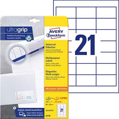 AVERY DENNISON Avery Zweckform 6170 &Eacute;tiquettes multiusage 64x 36 mm (Import Allemagne)