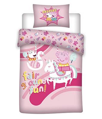 DISNEY Peppa Pig Fair - Parure de Lit Enfant - Housse de Couette Coton