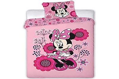AYMAX Minnie Mouse Flowers - Parure de Lit Enfant - Housse de Couette