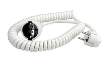 BACHMANN  672.281 Rallonge Schuko C&acirc;ble spirale 1000/4000 mm Blanc (Import Allemagne)