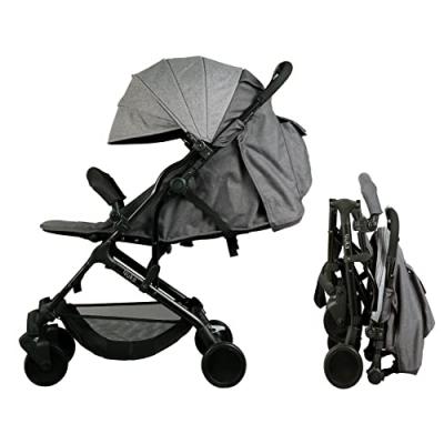 BAMBISOL Poussette Citadine YUKO&sup2; D&egrave;s la Naissance, Pliage 1 Main Gris Chin&eacute; Eco