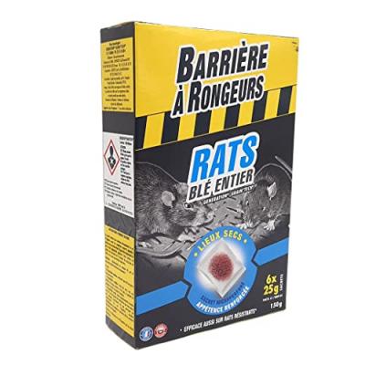 BARRIERE A RONGEURS  appat sur cereales pour rats - special lieux secs - 150 g