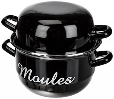 BAUMALU Marmite &agrave; moules 18cm -  - Noir - Acier &eacute;maill&eacute;