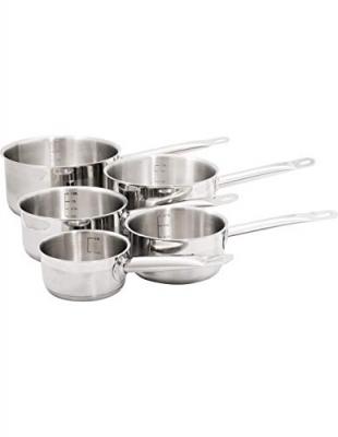 BAUMALU Lot de 5 casseroles induction en acier inoxydable GASTRONOMIE