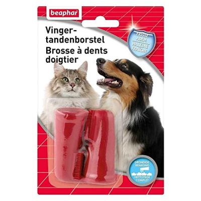BEAPHAR  Brosse &agrave; Dents Doigtier pour Chien et Chat Douce, Lot de 2