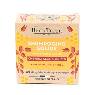 BEAUTERRA  Shampooing Solide Cheveux Secs et Ab&icirc;m&eacute;s 75g