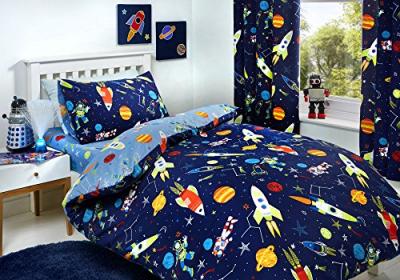 PAS DE MARQUE Bedlam Supersonic Parure de lit avec Housse de Couette pour Enfant Bleu