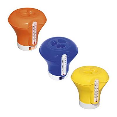 BESTWAY Diffuseur de chlore flottant jaune avec thermom&egrave;tre Jaune - 