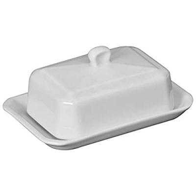 GIRARD Beurrier rectangulaire 250g - porcelaine - blanc