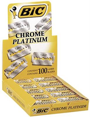 BIC Boite de 5 Lames Rasoir Chrome Platinum double tranchant