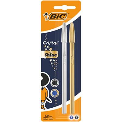 BIC  Stylo &Agrave; Bille Cristal Celebrate Sous Blister (Lot De 2)