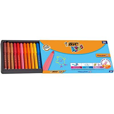 BIC CC Hobby Feutre Visacolor, trait: 3 mm, Couleurs assorties, 24pi&egrave;ces-