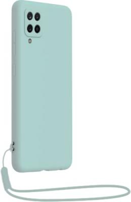 BIGBEN CONNECTED Coque Samsung G A12 Silicone + dragonne Assortie Bleu Ciel Bigben