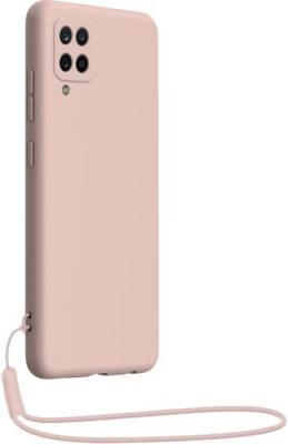BIGBEN CONNECTED Coque pour Samsung Galaxy A12 en Silicone avec dragonne assortie Rose