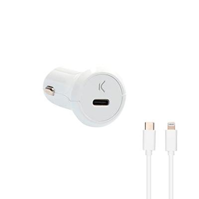 KSIX Chargeur USB pour Voiture  MFI 18W Blanc