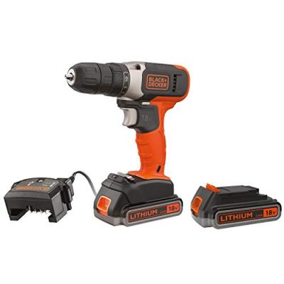 BLACK+DECK Perceuse visseuse sans-fil avec 2 batteries - 18V