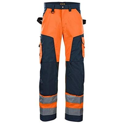 BLAKLADER  Pantalon Artisan haute visibilit&eacute; - Orange fluo/Marine
