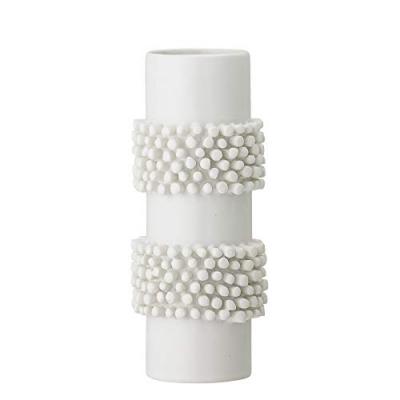 BLOOMINGVILLE  - vase en fa&iuml;ence &Oslash; 8,5 x 20,5 cm, blanc