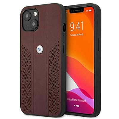 BMW  BMHCP13MRSPPR &Eacute;tui de Protection en Cuir pour iPhone 13 6,1"" Rouge
