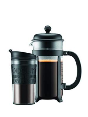 BODUM Cafeti&egrave;re &agrave; piston  8 tasses 1L Noir avec un Travel Mug